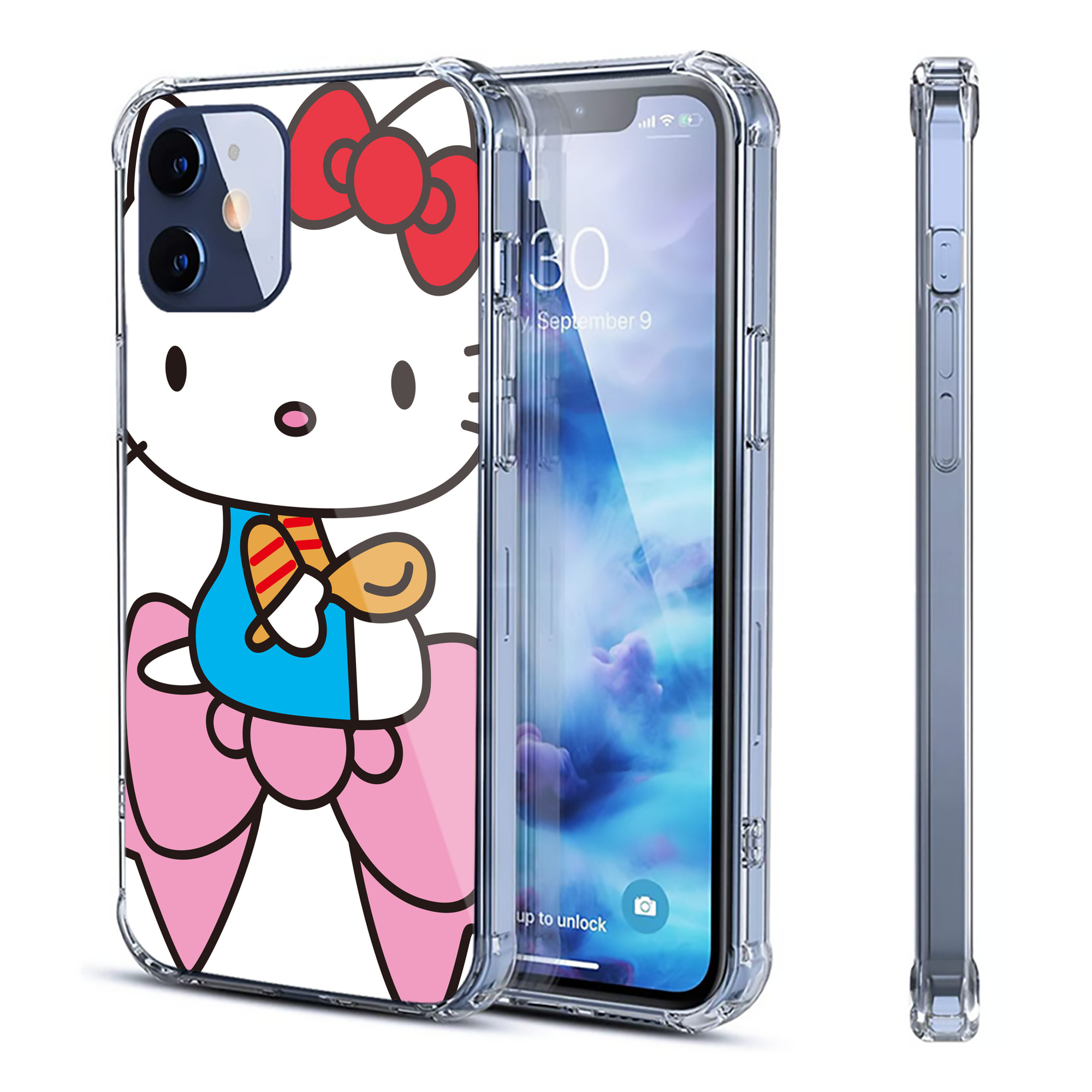 （画像用） Hello Kitty ハローキティ 【iPhone 12シリーズ対応】透明スマホケース（クリアソフトケース）